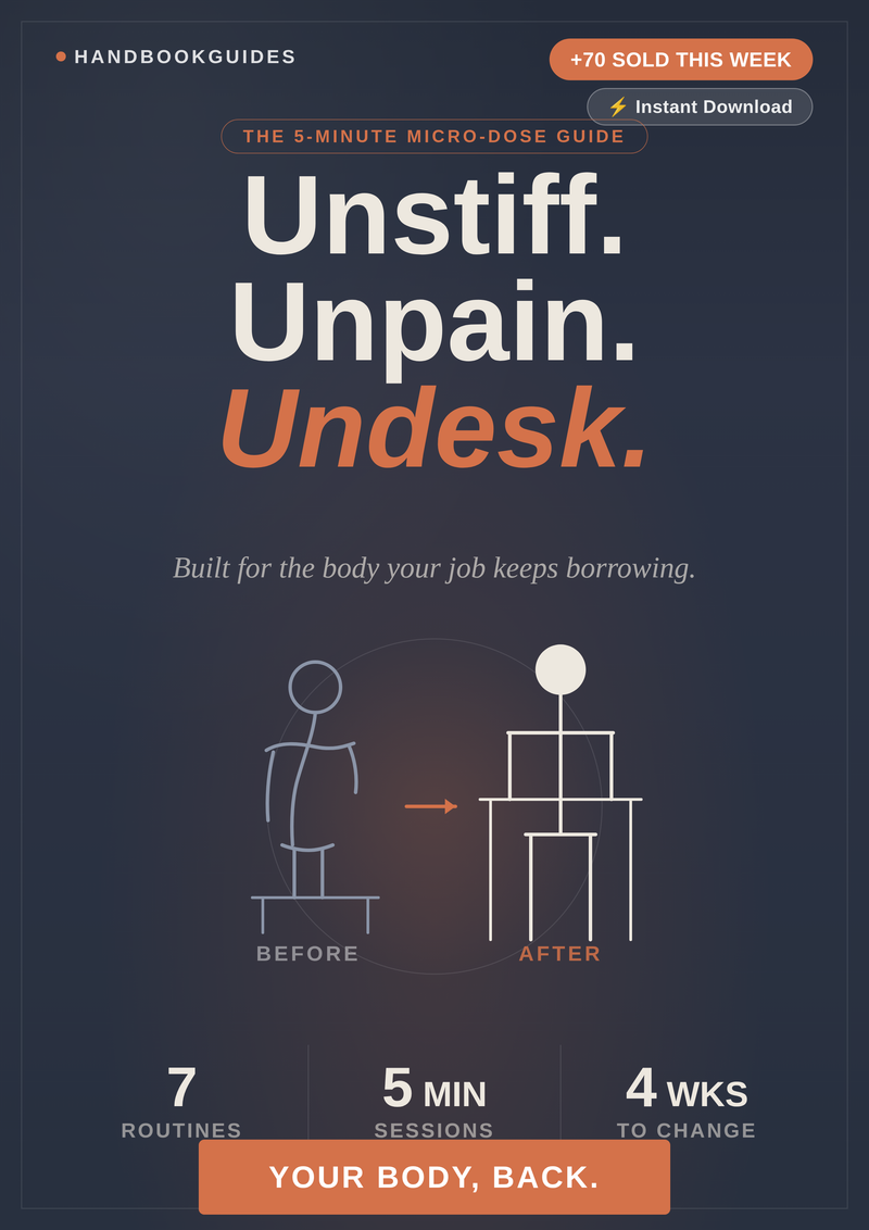 Unstiff. Unpain. Undesk - 5 Minute Posture Guide